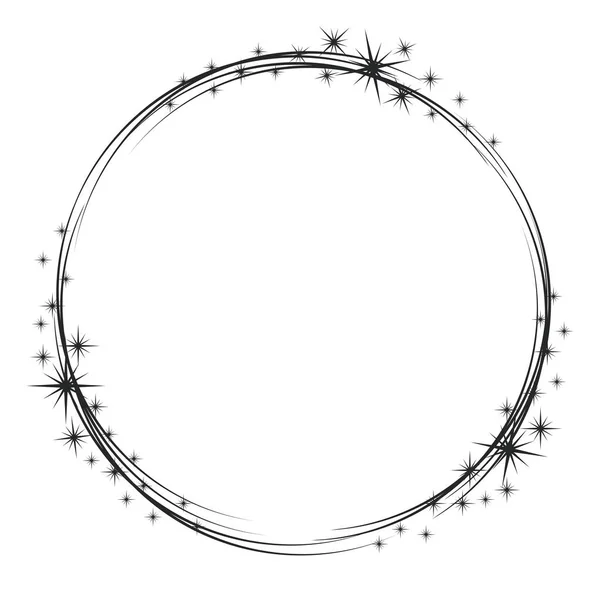 Звездная рама. Шинный звездный круг, звездный блеск — стоковый вектор