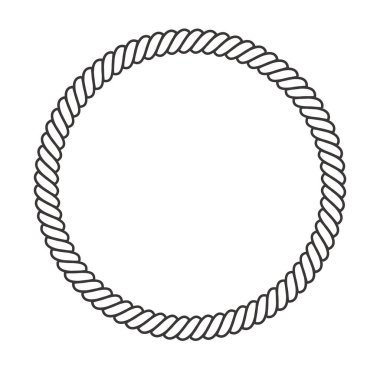 Yuvarlak halat çerçevesi. Daire halatlar, yuvarlak kenarlık ve dekoratif ma