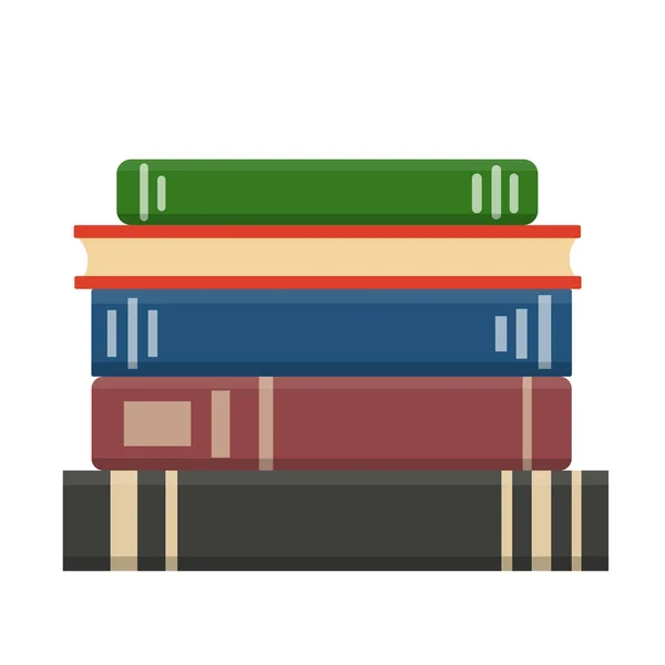 Icono de libro plano. Libros de biblioteca, página del diccionario abierto y enciclop — Archivo Imágenes Vectoriales