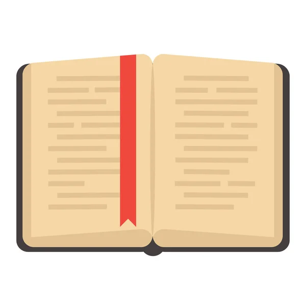 Иконка плоской книги. Библиотечные книги, открытая страница словаря и энциклоп — стоковый вектор