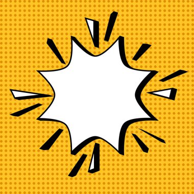Sarı Nokta Arka Plan Pop Art Style Comic Bubble. Vektör i