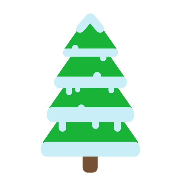 Χριστουγεννιάτικο στολισμένο δέντρο της Πρωτοχρονιάς, πράσινο έλατο και κουτί δώρου und — Διανυσματικό Αρχείο