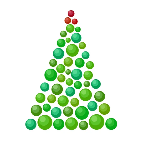 Karácsonyi díszített szilveszteri fa, zöld lucfenyő és ajándékdoboz und — Stock Vector