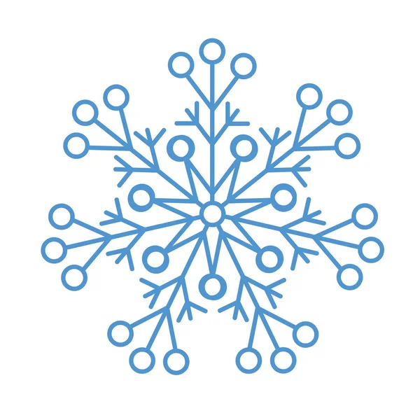 Flache Schneeflocken. Winter Schneeflocken Kristalle, Weihnachten Schnee Form — Stockvektor