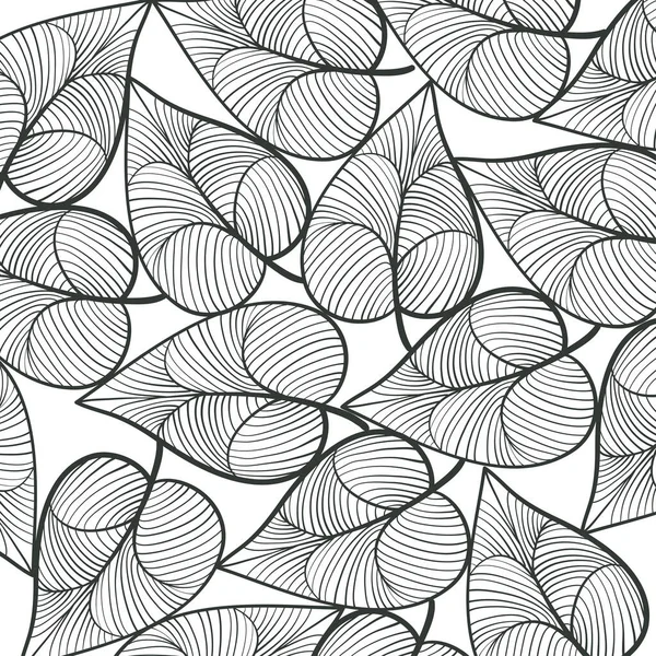 白色手绘叶为设计图案的花卉背景 种群矢量图解 — 图库矢量图片