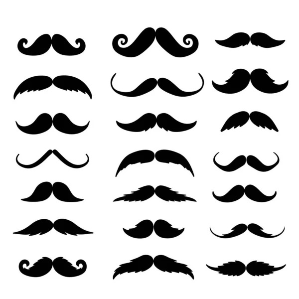 Gran Colección Conjunto Caballero Hombre Bigote Icono Para Elemento Diseño — Vector de stock