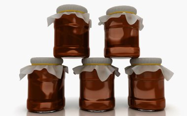 Reçel kavanozu, 3d çizim