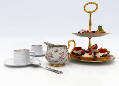 Hamur işleri, 3d çizim ile kahve