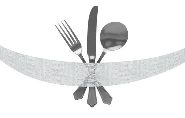 Metal Cutlery Illustration — Stock Photo, Image