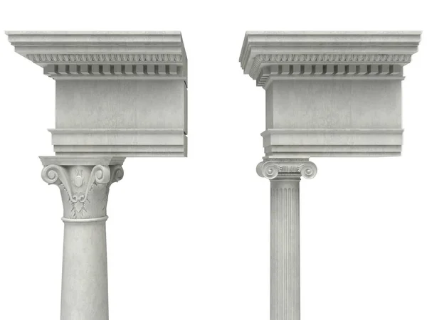 Vintage Clássicas Capitais Arquitectónico Colunas Definidas Com Ornamento Para Interior — Fotografia de Stock