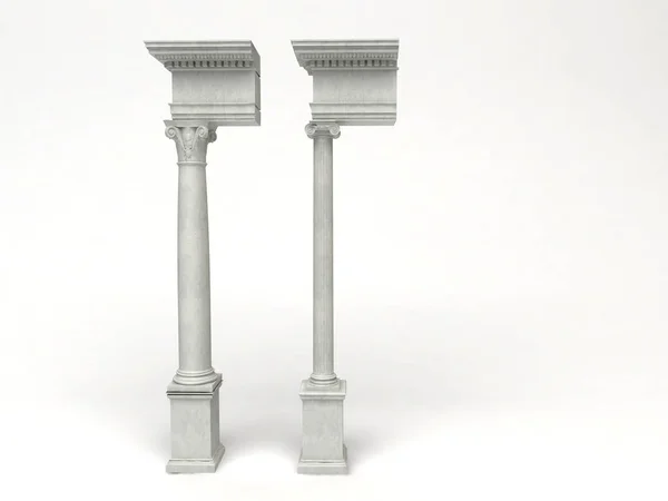 Impostare Colonne Architettoniche Capitale Classiche Dell Annata Con Ornamento Interni — Foto Stock