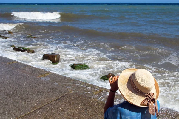 Meditatie Aan Zeekust Zomervakantie — Stockfoto