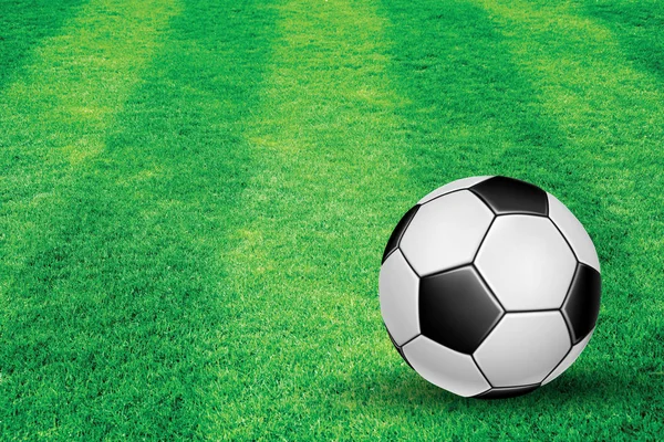 Soccer Ball Football Arena Grass Start Game Title Champion — Stock Photo, Image