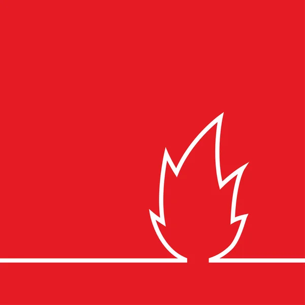 Signo Llama Icono Aislado Sobre Fondo Rojo Ilustración Vectorial — Vector de stock