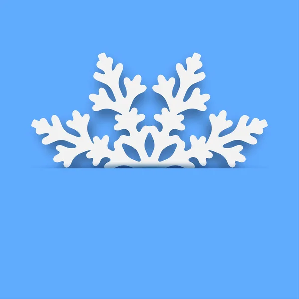 Christmas Card Winter Snowflake Blue Background Vector Illustration — Stock Vector