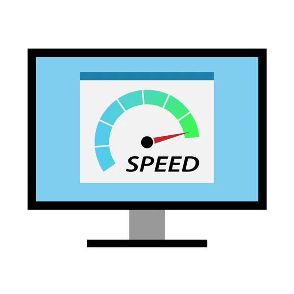 High Speed Internet Computertest Auf Dem Bildschirm Vektorillustration — Stockvektor