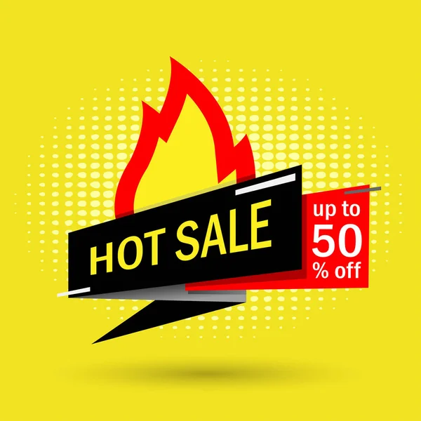 Hot Sale Modernes Banner Bis Rabatt Auf Gelbem Hintergrund Vektorillustration — Stockvektor