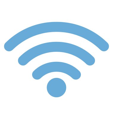 Radyo dalgaları, web ve mobil için Wifi simgesi. Logo sembolü tasarımı beyaz arka planda yalıtılmış. Vektör çizimi.