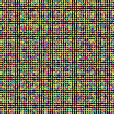 Siyah arka plan üzerinde yuvarlak formları ile soyut renkli desen doku. Vektör çizimi.