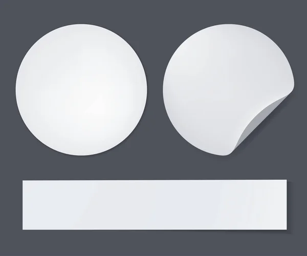 Blank White Stickers Straightened Folded Corner — Stock Vector