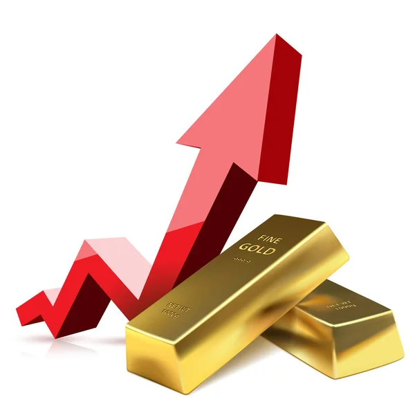 Wachstum Des Goldes Der Finanzwelt Investmentbanking Geschäft — Stockvektor