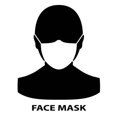 Maske ikonlu erkek yüzü. Coronavirus 2019-nCoV