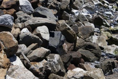 Kayalar ve taşlar arka plan veya yaz aylarında duvar kağıtları için yüksek açı görünümden Malibu sahilinde bir görünüm