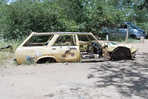 Épave Voiture Abandonnée Nairobi Kenya Désert Africa — Photo