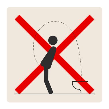 WC tuvalet hijyen. İşareti ve sembol tuvalet kuralları.