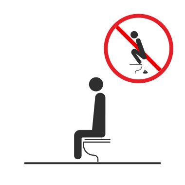 WC tuvalet hijyen. İşareti ve sembol tuvalet kuralları.