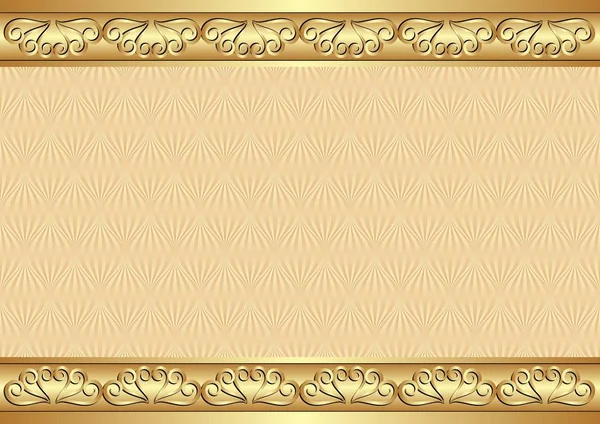 Fundo Vintage Com Ornamen Dourado — Vetor de Stock