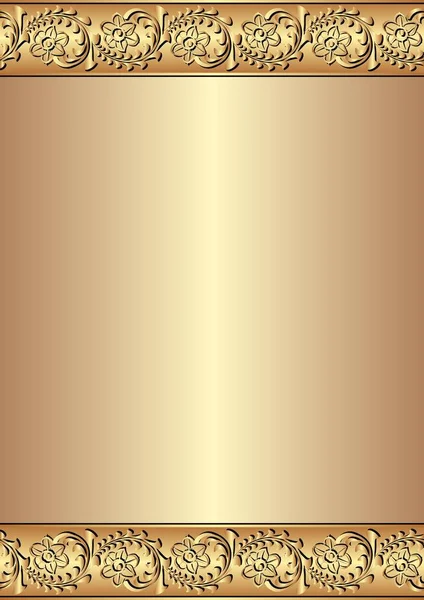 Goldener Hintergrund Mit Narziss Ornamenten — Stockvektor