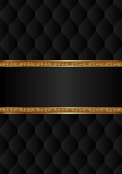 Fundo Preto Com Ornamento Dourado — Vetor de Stock