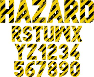 siyah ve sarı grunge çizgili yazı tipi