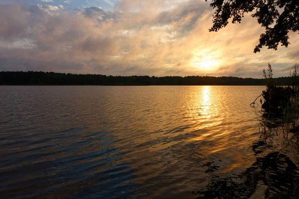View Lake Cloudy Sunrise — Stock Photo, Image