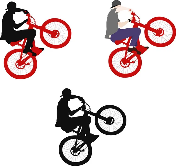 Illustration Vectorielle Homme Faisant Tour Vélo — Image vectorielle