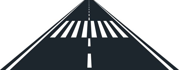 road and zebra crossing - vector illustration