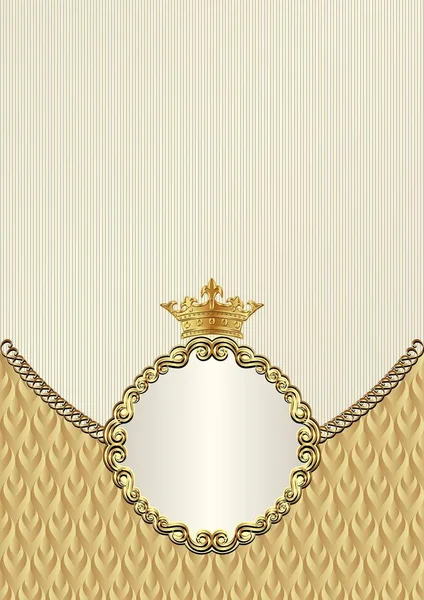 Fondo Vintage Con Corona Marco Oro — Vector de stock