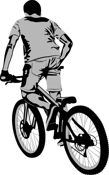 Cyclist Clip Art Illustration — Stock Vector