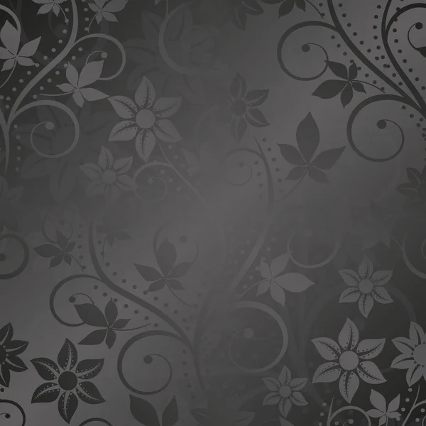 Fond Noir Avec Motif Floral — Image vectorielle