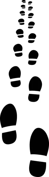 Silhouette Receding Footprints — Stock Vector