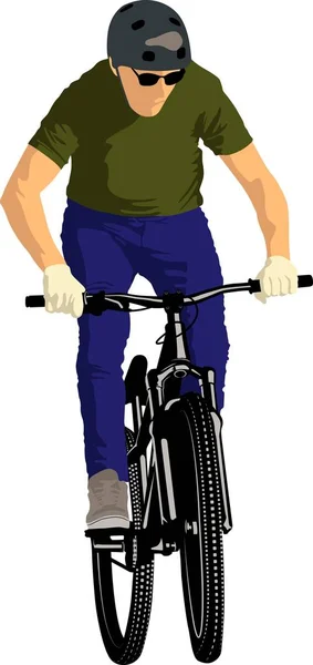 Cycliste Isolé Illustration Vectorielle — Image vectorielle