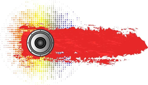 Grunge Music Banner Speaker — Stock Vector