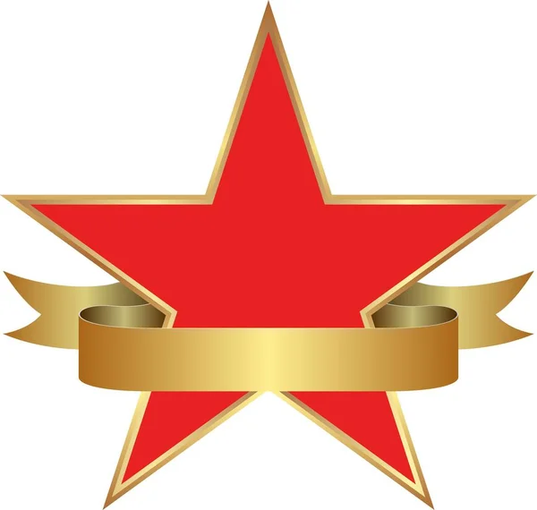 Estrela Isolada Fita Dourada —  Vetores de Stock