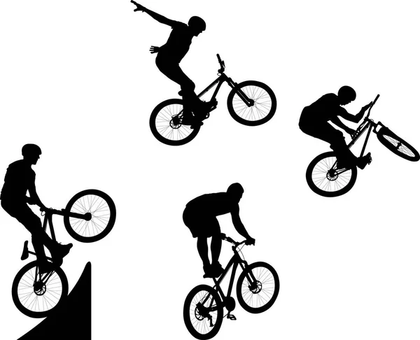 Isolated Male Doing Bike Trick — Stock Vector