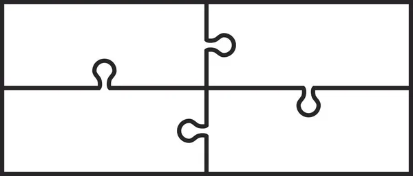 Puzzle Čtyři Figurky Kopií Prostor — Stockový vektor
