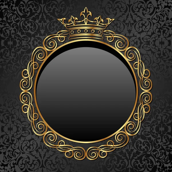 Decorative Background Old Fashioned Frame Crown — Stock Vector