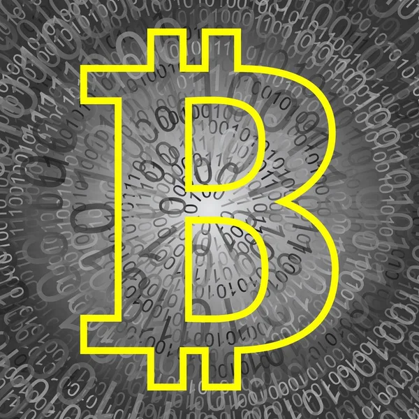 Digital Background Bitcoin Symbol — Stock Vector