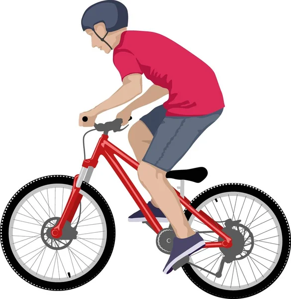 Terisolasi Laki Laki Melakukan Trik Sepeda - Stok Vektor