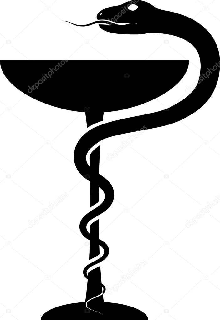 eskulap - pharmacological symbol - vector illustration